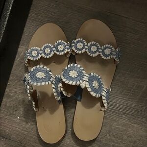 Jack Rogers Blue and White Sandals